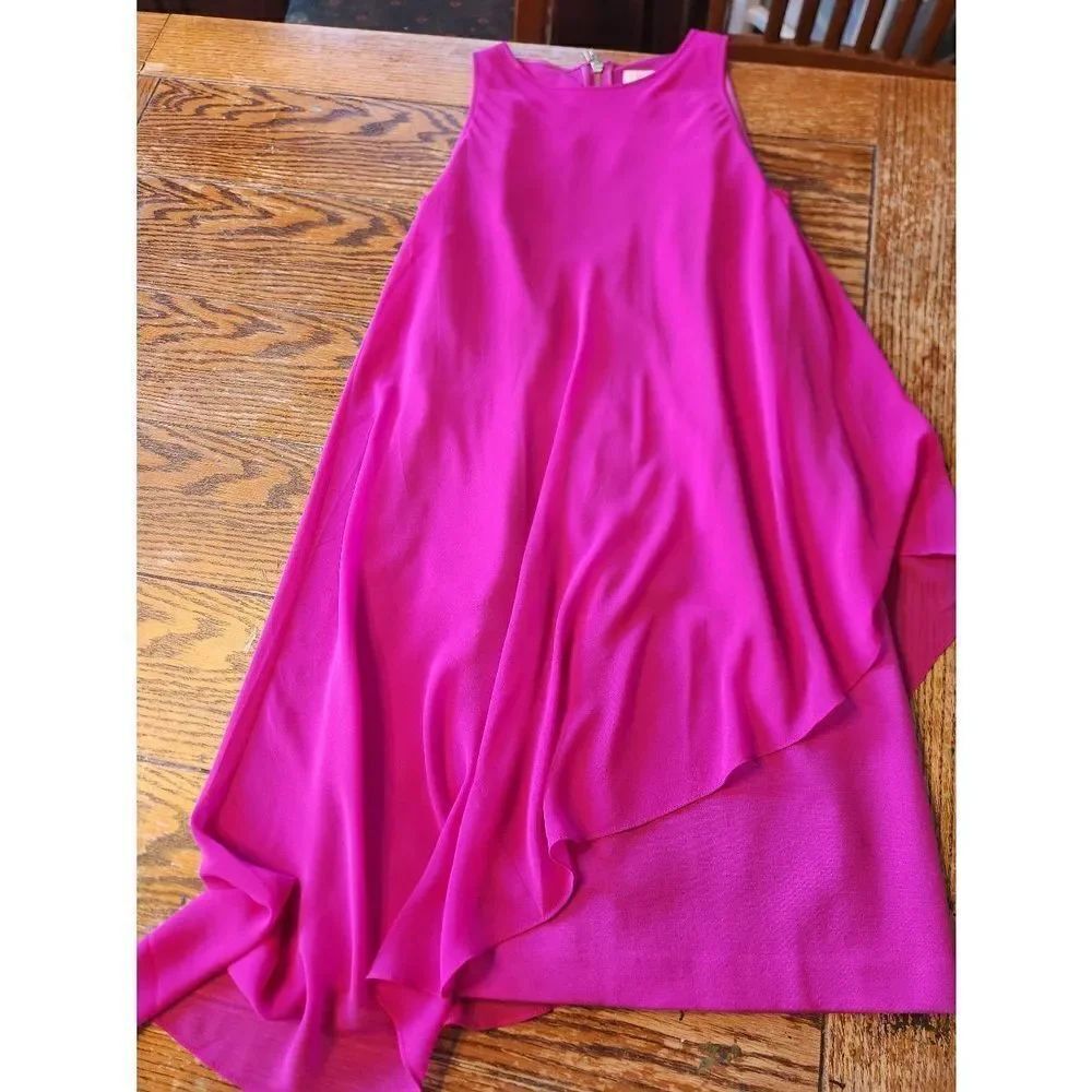 Ted Baker Magenta Locie Asymmetric Mini Overlay Dress Pink Size 2 US Size 6